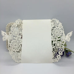 20Pcs Romantic Wedding Party Invitation Card Delicate Carved Flowers Decoration