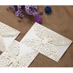 20Pcs Romantic Wedding Party Invitation Card Delicate Carved Flowers Decoration