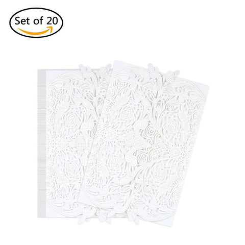20pcs/set Wedding Invitation Card Set Pearl