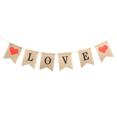 2.5M LOVE Burlap Banner