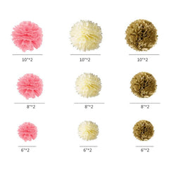 26pcs Party Decoration Paper Flower Lantern Pom Poms Kit