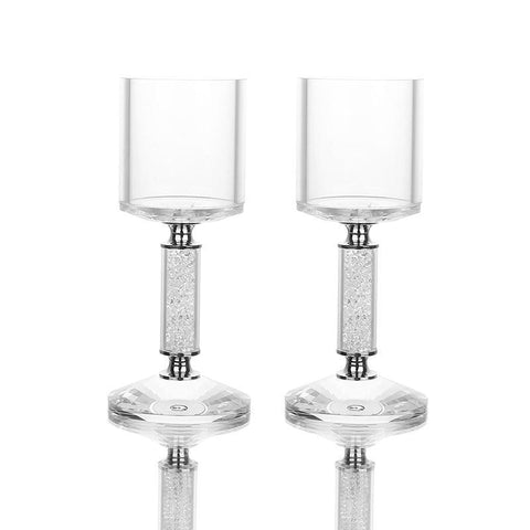 2pcs/set Special Gifts Elegant Crystal Candle Holder Centerpieces
