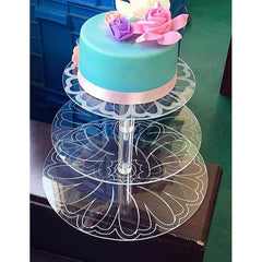 3 Tire Crystal Clear Acrylic Round Cup Cake Stand