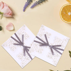 3pcs Elegant Bow Designed Wedding Invitation Card