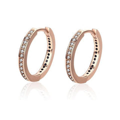 4 Colors 925 Sterling Silver CZ Simple  Hoop Earrings