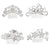 4pcs Bridal Crystal Rhinestone Hairpin Combs