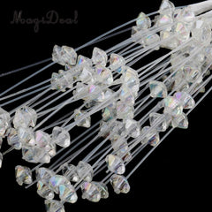 50 Stems White Spray Beads