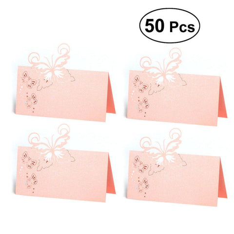 50pcs Butterfly Pattern Hollow Cut Table Cards