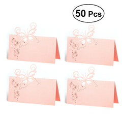 50pcs Butterfly Pattern Hollow Cut Table Cards