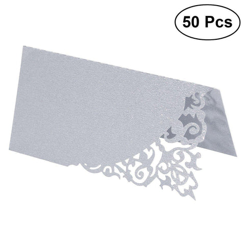 50PCS Hollow Flower Cut Name Place Card 4 colors