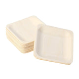 50pcs Square Disposable Wooden Plates 5.5 inch x 5.5 inch