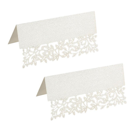 50pcs White Hollow Cut Table Cards