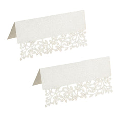 50pcs White Hollow Cut Table Cards