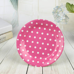 5Pcs Classic Dot Round Plates 7 Inch