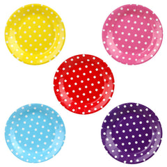 5Pcs Classic Dot Round Plates 7 Inch