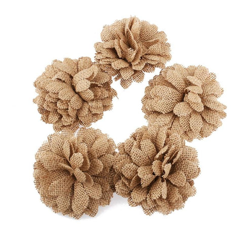 5pcs Hessian Burlap Daisy Flowers