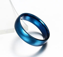 6mm Classic Wedding Ring for Men Gold / Blue / Silver Color Stainless Steel