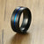 8mm Casual Black Men Ring Blue Line Stainless Steel Male Wedding Band