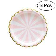 8Pcs 7Inch Disposable Paper Dinner Plates