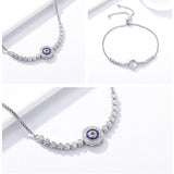 925 Sterling Silver Blue Eye Tennis Bracelet