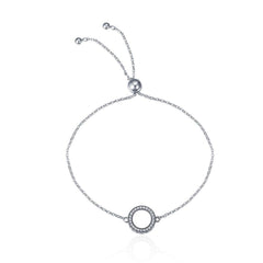 925 Sterling Silver Clear Round Shape CZ Pendant Necklace