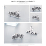 925 Sterling Silver Daisies, Clear CZ  Earrings