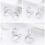 925 Sterling Silver Earrings Elegant Imitation Pearl