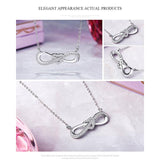 925 Sterling Silver Infinity Love Clear CZ Necklace