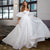 Romantic Organza Detachable Puff Sleeves Bridal Gown