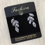 Fashion Flower Sparkling Tiny CZ Silver Color Drop Wedding Earrings Elegant Long Earings Bridal Jewelry For Women Gift