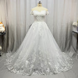 2022 MYYBLE Real Photo Off the Shoulder Bridal Gown Vestido De Noiva Luxury Lace Applique Sweetheart Plus Size Wedding Dress