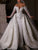 Glitter Off Shoulder Long Sleeve Mermaid Wedding Gowns With Detachable Train Dubai Women Bridal Dress Plus Size Custom Made