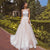 I OD Bohemian A-Line Wedding Dresses O-Neck Beading Sleeves Lace Appliques Illusion Tulle Bridal Gown Sweep Train Vestidos New