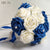 LKY Fr Bride Bouquet Wedding Accessories Bouquet for Bridesmaid Marriage Blue White PE Foam Rose Wedding Flowers Bridal Bouquets