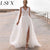 LSYX V-Neck Tulle Boho Wedding Dress Lace 2023 Split Open Back Sleeveless A-Line Civil Bridal Gown Charming Bohemian Unique