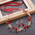 Hair Accessories Headband For Women Vintage Red Flower Pearl Hairbands Bridal With Earrings Wedding Hair Jewelry