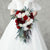 Burgundy Waterfall Artifical Rose Floweres Wedding Bouquets busque de flores de casamento