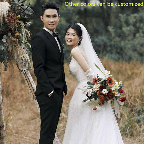 Botanical Wedding Bridal Bouquet Bridesmaid Hand Tied Artificial Flower Decoration Festive Party Wrist Flower Bridesmaid Bouquet