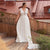 Gorgeous Embroidery V-neck Plus Size Wedding Dress  Simple White Long Elegant Draped Chiffon Bridal Wedding Gown Sleeveless