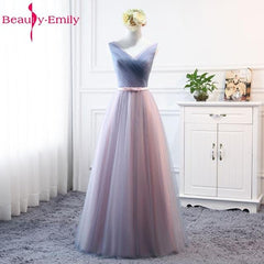 A Line Bridesmaid Dress Tulle Two Tone
