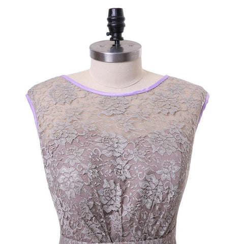 A-line Cap Sleeves Chiffon Lace Knee Length Short  Dresses For Wedding