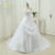 A line One Shoulder Bridal Applique Lace Organza Vintage Wedding Dress