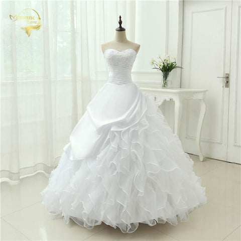 A Line Strapless Applique Wedding Dress  Chapel Train