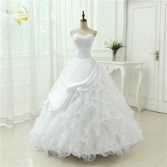 A Line Strapless Applique Wedding Dress  Chapel Train