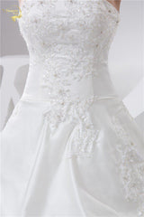Applique Wedding Dress Satin  A Line