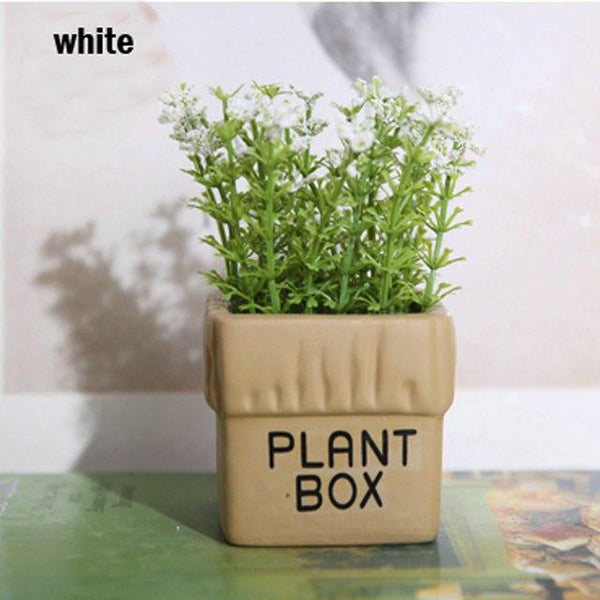 Artificial cute Baby Breath with Ceramic vase artificial plant for Wed