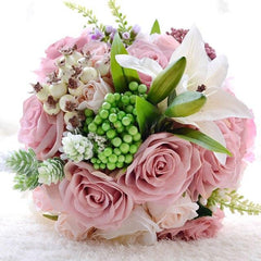 Beautiful Wedding Bouquet Assorted Roses Lily