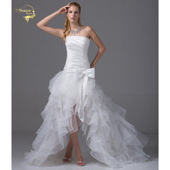 Beautiful Wedding Dress Strapless Hi Low with Bow