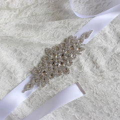 Big Bling Crystal Wedding Belt Pick your Ribbon Color
