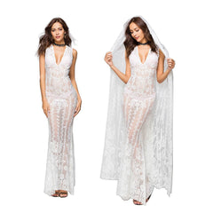 Boho Long Sheath Wedding Dress